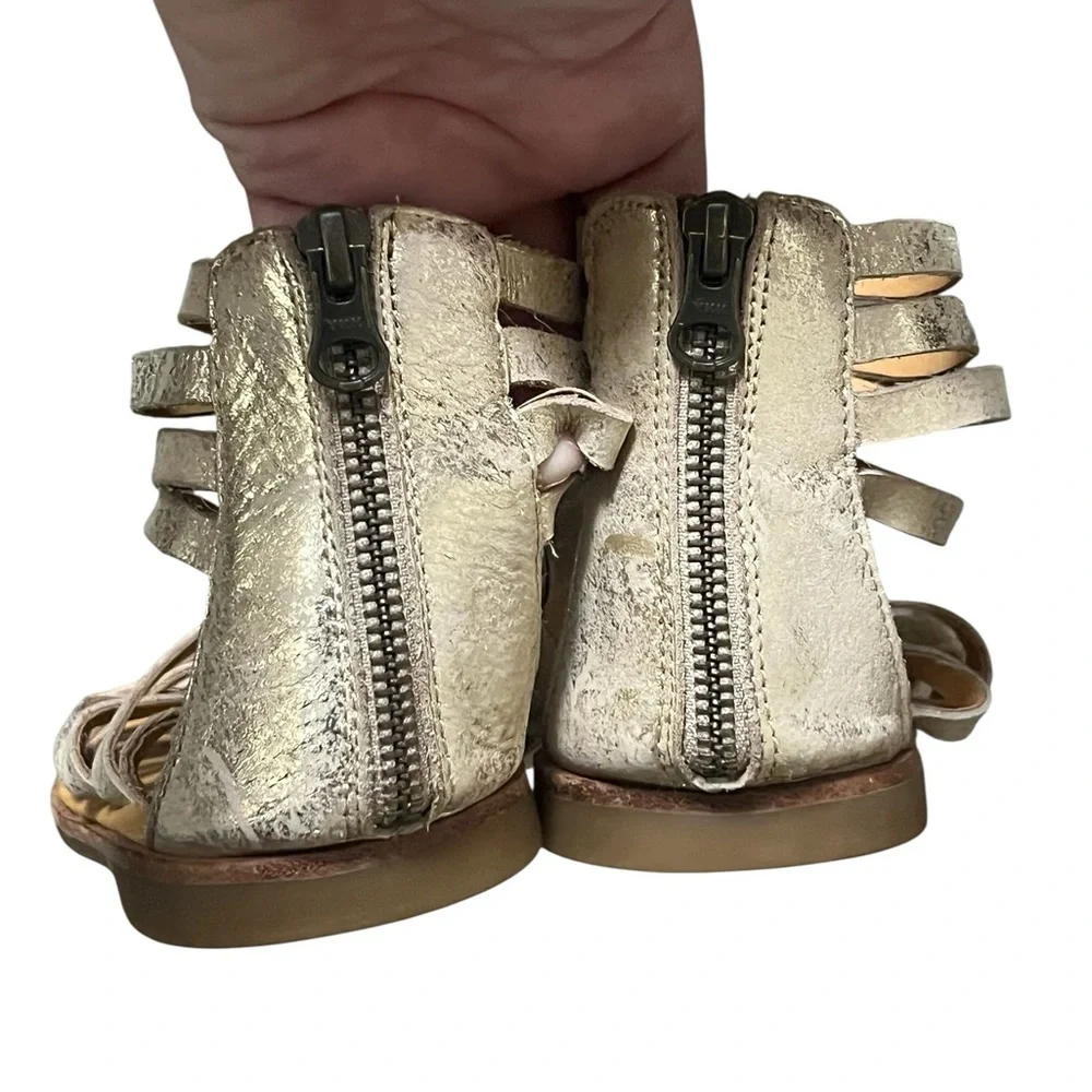 Kork-ease Palmyra gold strappy ankle gladiator leather sandals - Picture 7 of 10